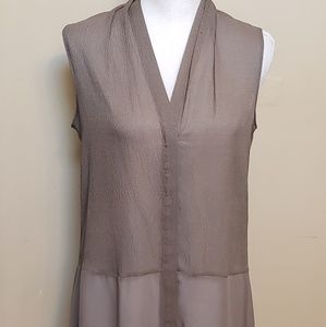 Tahari Taupe Sleeveless Blouse
